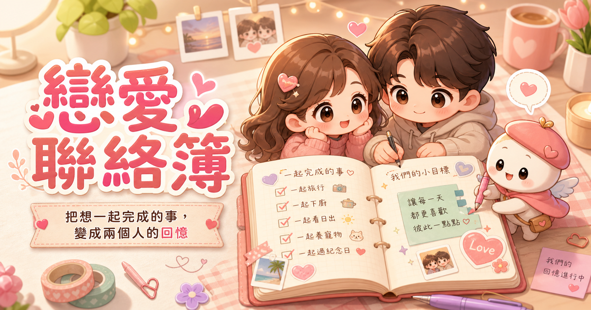 Q 版情侶一起寫戀愛聯絡簿